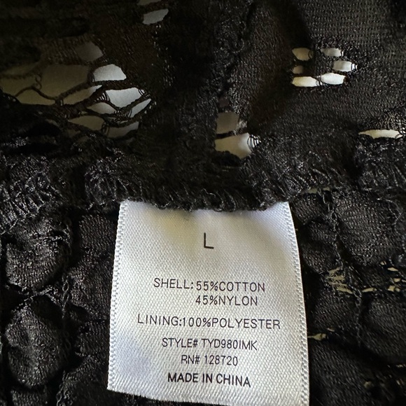 Francesca Collections Top  Black Lace‎ Bralette Sz Large - Picture 4 of 5